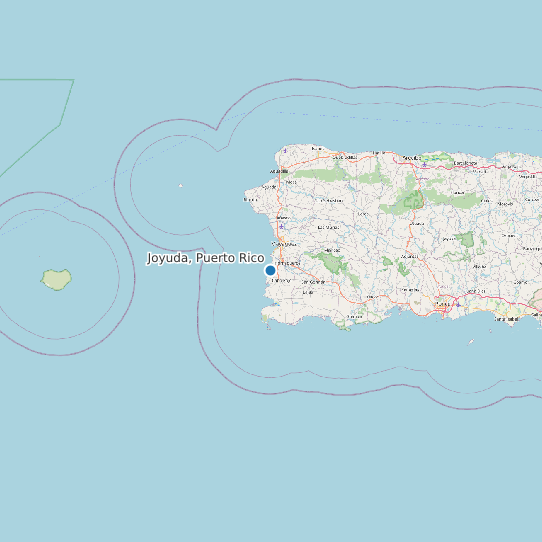 Map of Joyuda, Puerto Rico Tide Prediction Station