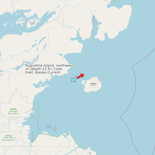 Augustine Island, northwest of (depth 22 ft), Cook Inlet, Alaska Current map