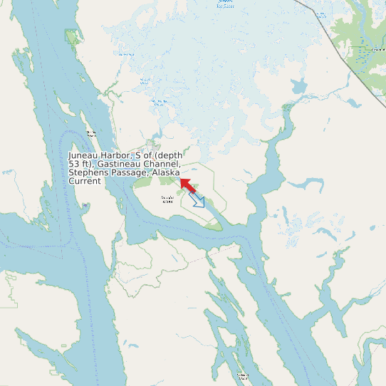 Juneau Harbor, S of (depth 53 ft), Gastineau Channel, Stephens Passage, Alaska Current map