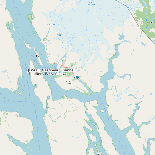 Map of Juneau, Gastineau Channel, Stephens Pass, Alaska Tide Prediction Station