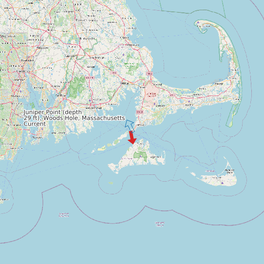 Juniper Point (depth 29 ft), Woods Hole, Massachusetts Current map