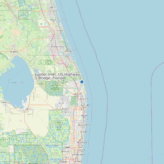 Jupiter Inlet, US Highway 1 Bridge, Florida map