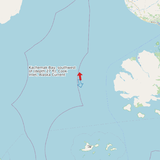 Kachemak Bay, southwest of (depth 27 ft), Cook Inlet, Alaska Current map