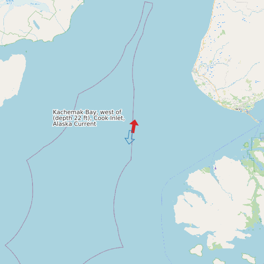 Kachemak Bay, west of (depth 22 ft), Cook Inlet, Alaska Current map