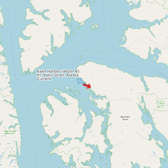 Kake Harbor (depth 45 ft), Keku Strait, Alaska Current map