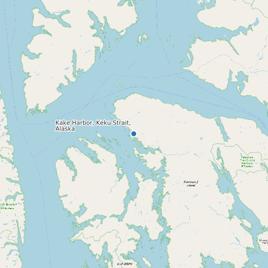 Map of Kake Harbor, Keku Strait, Alaska Tide Prediction Station