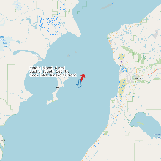 Kalgin Island, 4 nmi east of (depth 169 ft), Cook Inlet, Alaska Current map