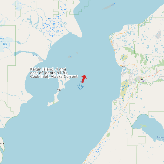 Kalgin Island, 4 nmi east of (depth 97 ft), Cook Inlet, Alaska Current map