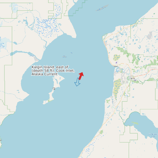 Kalgin Island, east of (depth 58 ft), Cook Inlet, Alaska Current map