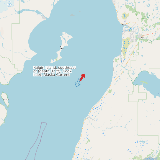 Kalgin Island, southeast of (depth 32 ft), Cook Inlet, Alaska Current map