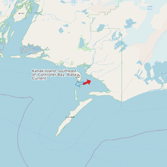 Kanak Island, southeast of, Controller Bay, Alaska Current map