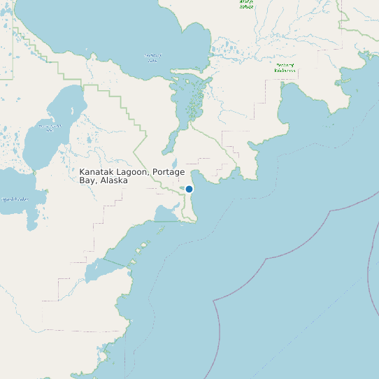 Map of Kanatak Lagoon, Portage Bay, Alaska Tide Prediction Station