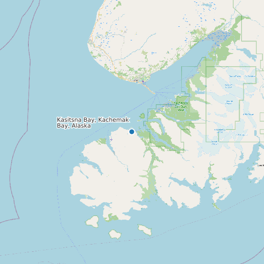 Map of Kasitsna Bay, Kachemak Bay, Alaska Tide Prediction Station