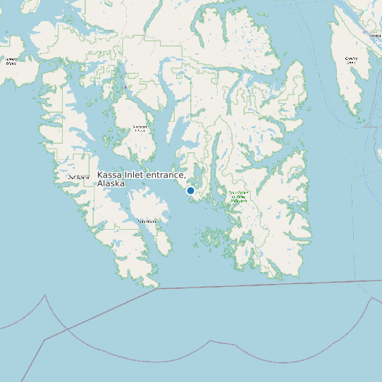 Kassa Inlet entrance, Alaska map