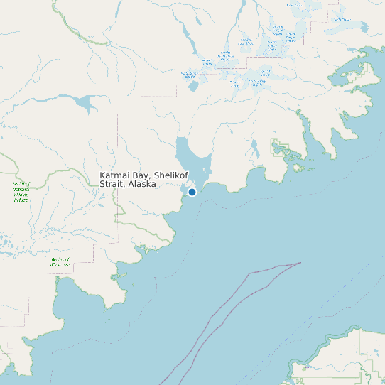 Katmai Bay, Shelikof Strait, Alaska map