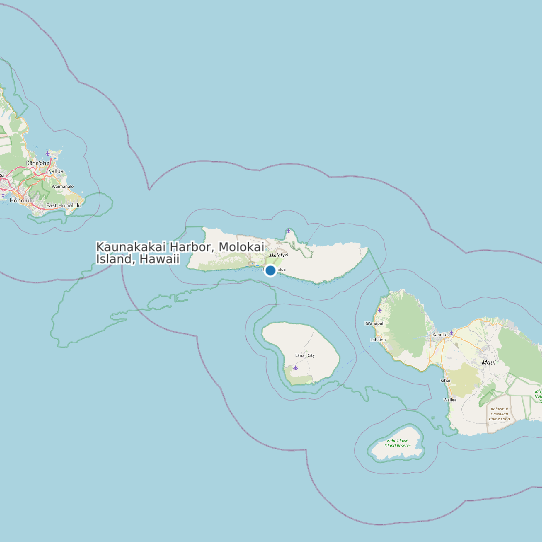 Map of Kaunakakai Harbor, Molokai Island, Hawaii Tide Prediction Station