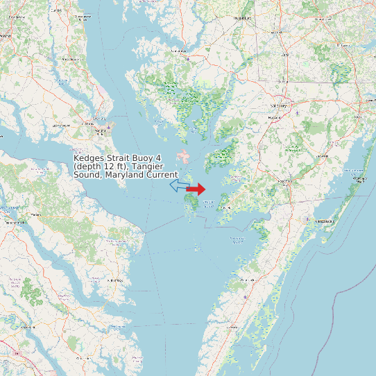 Map of Kedges Strait Buoy 4 (depth 12 ft), Tangier Sound, Maryland Current Prediction Station