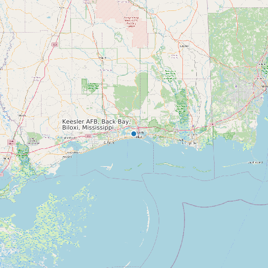 Keesler AFB, Back Bay, Biloxi, Mississippi map