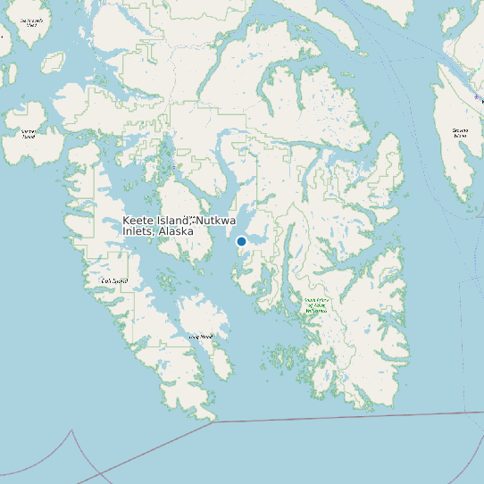 Map of Keete Island, Nutkwa Inlets, Alaska Tide Prediction Station