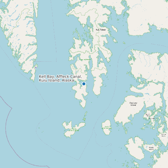 Map of Kell Bay, Affleck Canal, Kuiu Island, Alaska Tide Prediction Station