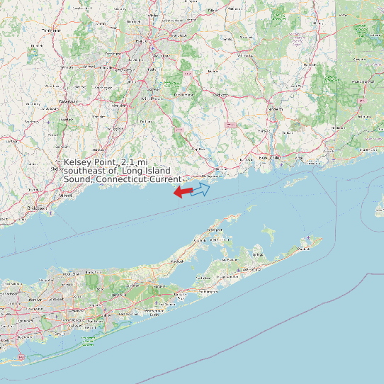 Map of Kelsey Point, 2.1 mi southeast of, Long Island Sound, Connecticut Current Prediction Station