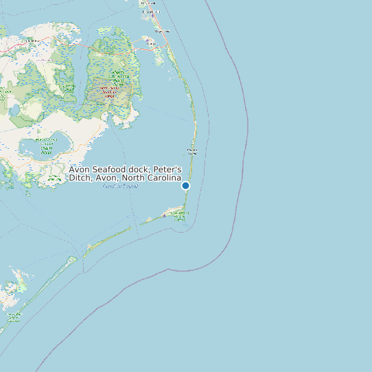 Avon Seafood dock, Peter's Ditch, Avon, North Carolina map