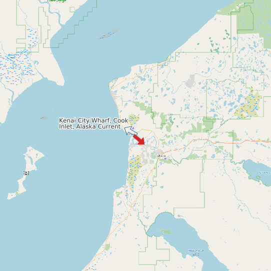 Map of Kenai City Wharf, Cook Inlet, Alaska Current Prediction Station