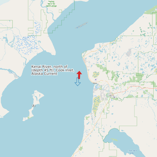 Kenai River, north of (depth 45 ft), Cook Inlet, Alaska Current map