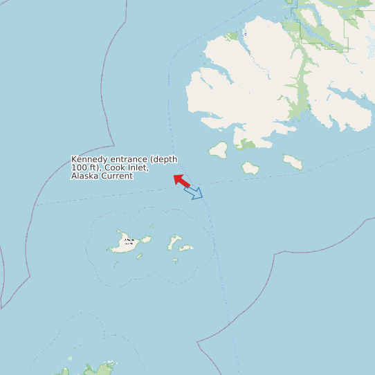 Map of Kennedy entrance (depth 100 ft), Cook Inlet, Alaska Current Prediction Station