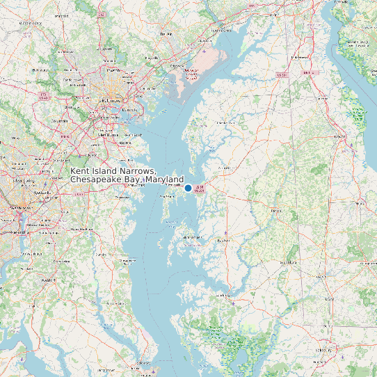 Map of Kent Island Narrows, Chesapeake Bay, Maryland Tide Prediction Station