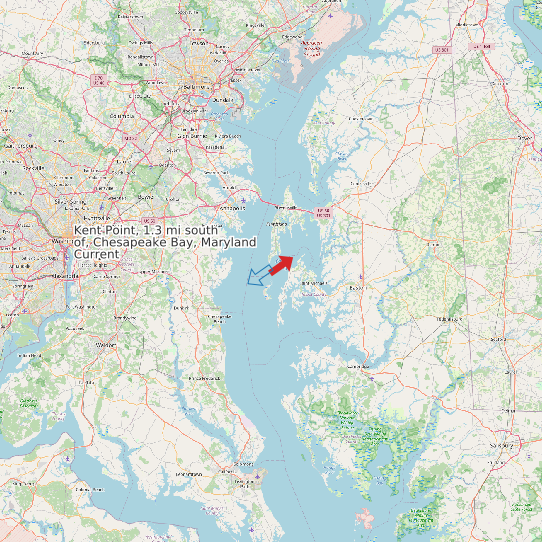 Map of Kent Point, 1.3 mi south of, Chesapeake Bay, Maryland Current Prediction Station