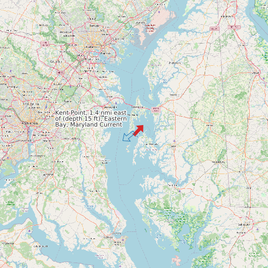 Kent Point, 1.4 nmi east of (depth 15 ft), Eastern Bay, Maryland Current map
