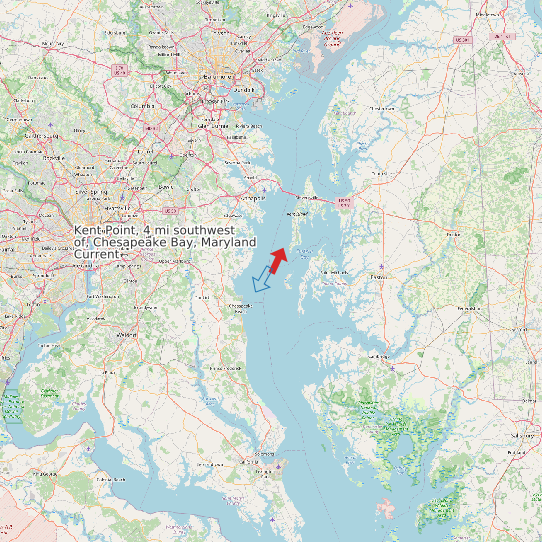 Map of Kent Point, 4 mi southwest of, Chesapeake Bay, Maryland Current Prediction Station