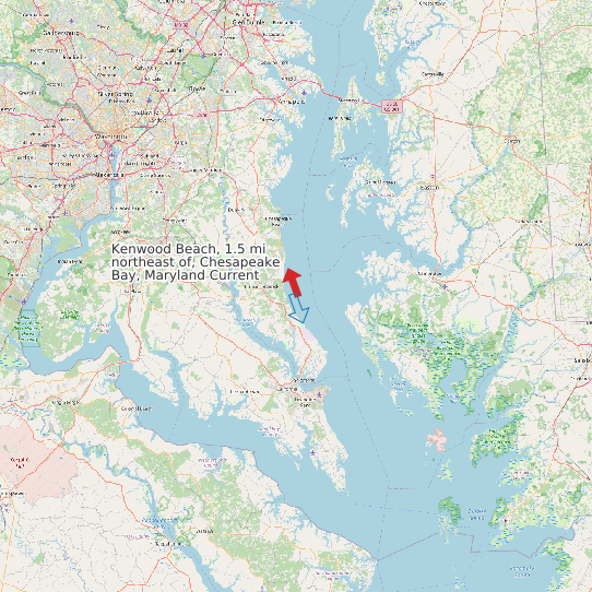 Map of Kenwood Beach, 1.5 mi northeast of, Chesapeake Bay, Maryland Current Prediction Station