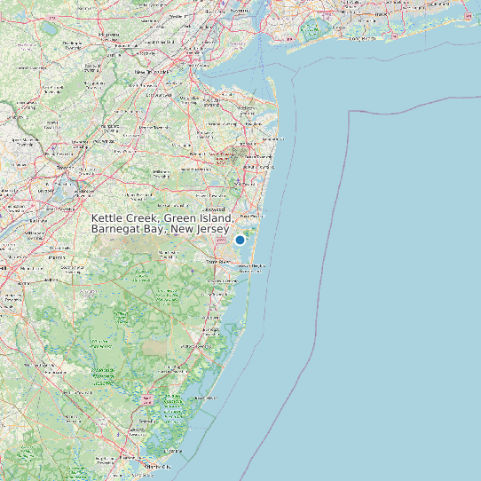 Map of Kettle Creek, Green Island, Barnegat Bay, New Jersey Tide Prediction Station