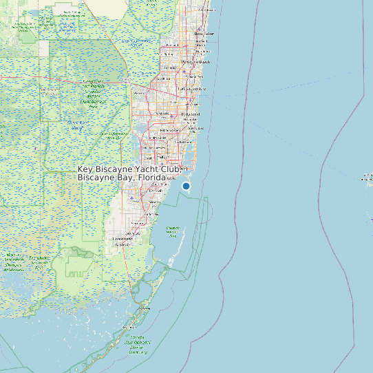 Key Biscayne Yacht Club, Biscayne Bay, Florida map
