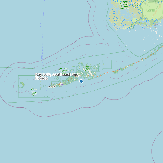 Map of Key Lois, southeast end, Florida Tide Prediction Station