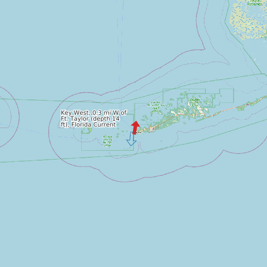 Key West, 0.3 mi W of Ft. Taylor (depth 14 ft), Florida Current map