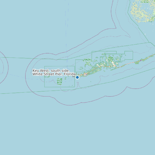 Map of Key West, south side, White Street Pier, Florida Tide Prediction Station