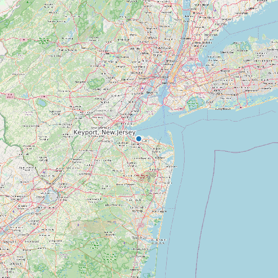 Map of Keyport, New Jersey Tide Prediction Station