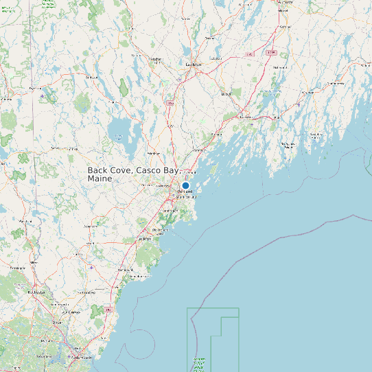 Back Cove, Casco Bay, Maine map