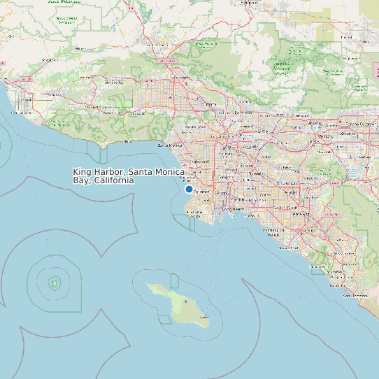 King Harbor, Santa Monica Bay, California map