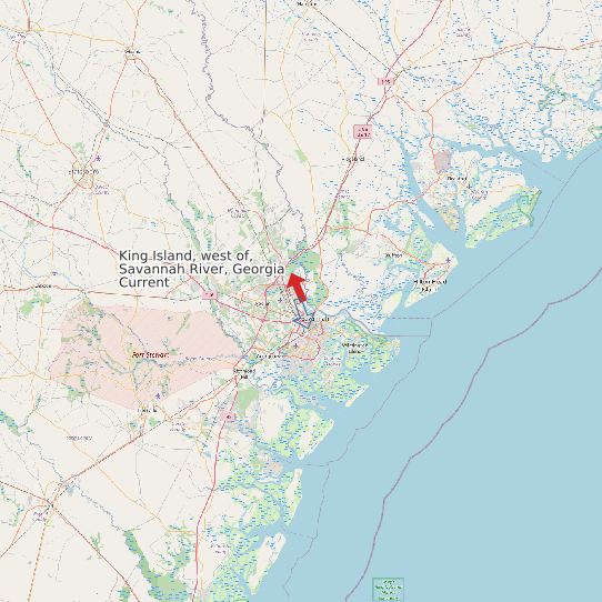 Map of King Island, west of, Savannah River, Georgia Current Prediction Station