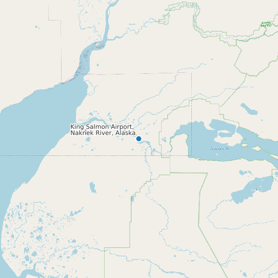 Map of King Salmon Airport, Naknek River, Alaska Tide Prediction Station