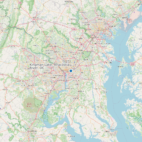 Kingman Lake, Anacostia River, DC map