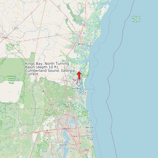 Map of Kings Bay, North Turning Basin (depth 10 ft), Cumberland Sound, Georgia Current Prediction Station