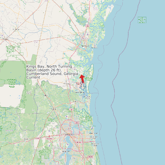 Kings Bay, North Turning Basin (depth 26 ft), Cumberland Sound, Georgia Current map