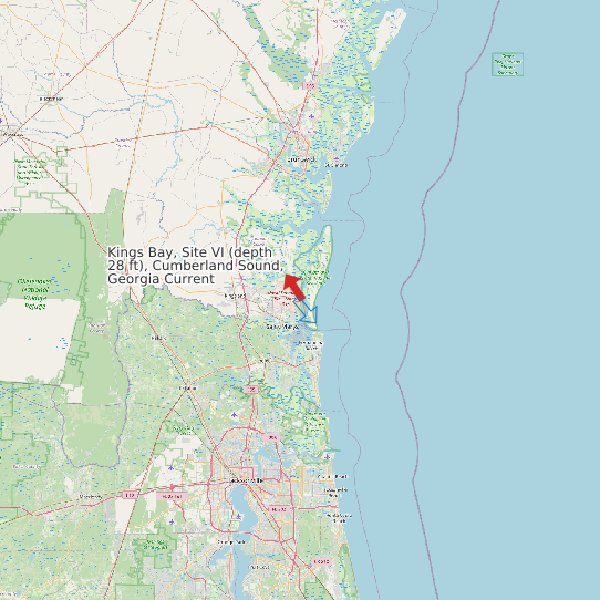 Kings Bay, Site VI (depth 28 ft), Cumberland Sound, Georgia Current map