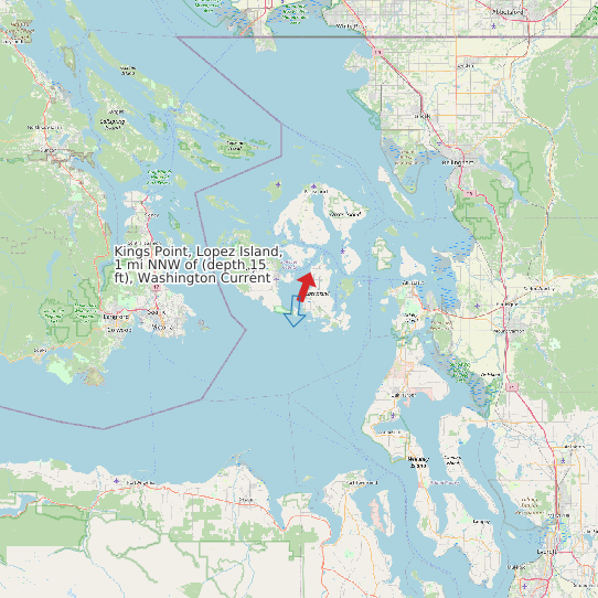 Kings Point, Lopez Island, 1 mi NNW of (depth 15 ft), Washington Current map