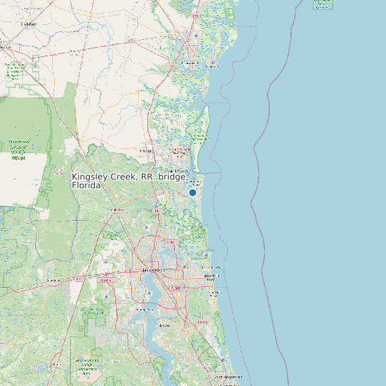 Kingsley Creek, RR. bridge, Florida map